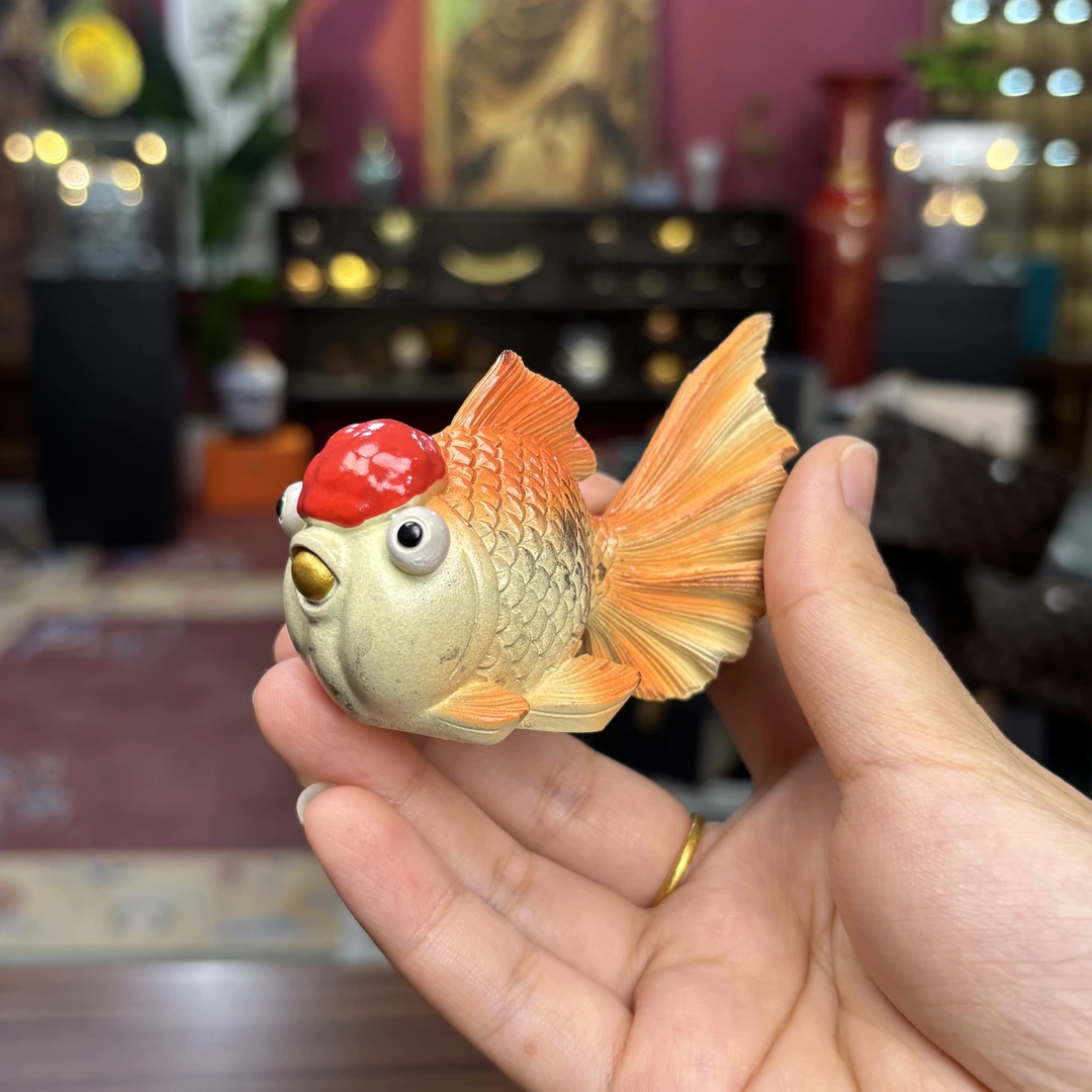 【闪购商品】金鱼茶宠摆件冲水变色