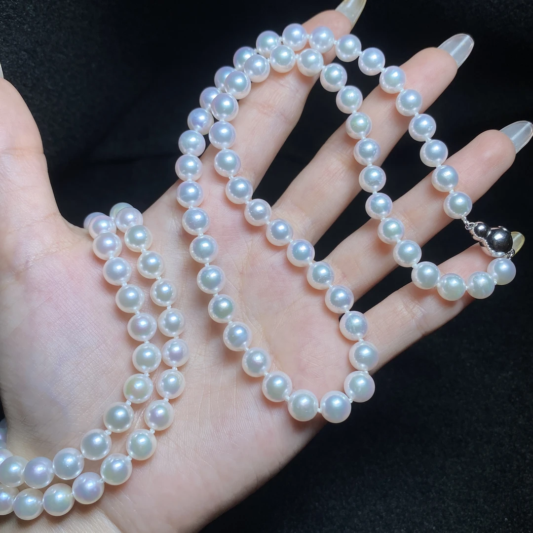 【小北珠宝】海水珍珠项链尺寸约7-8mm【多样性发一件】3-WJ16X52