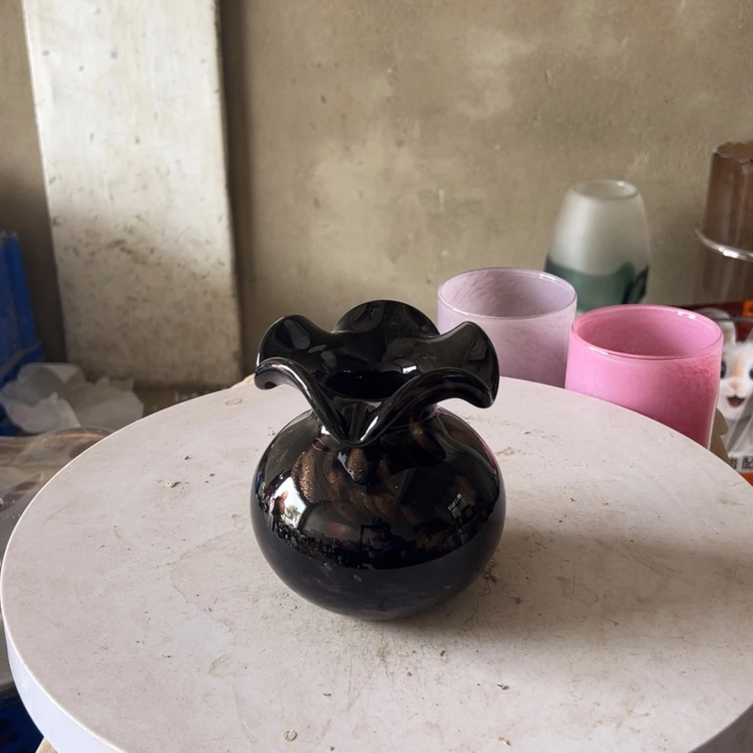 弘扬琉璃花器微瑕高度14