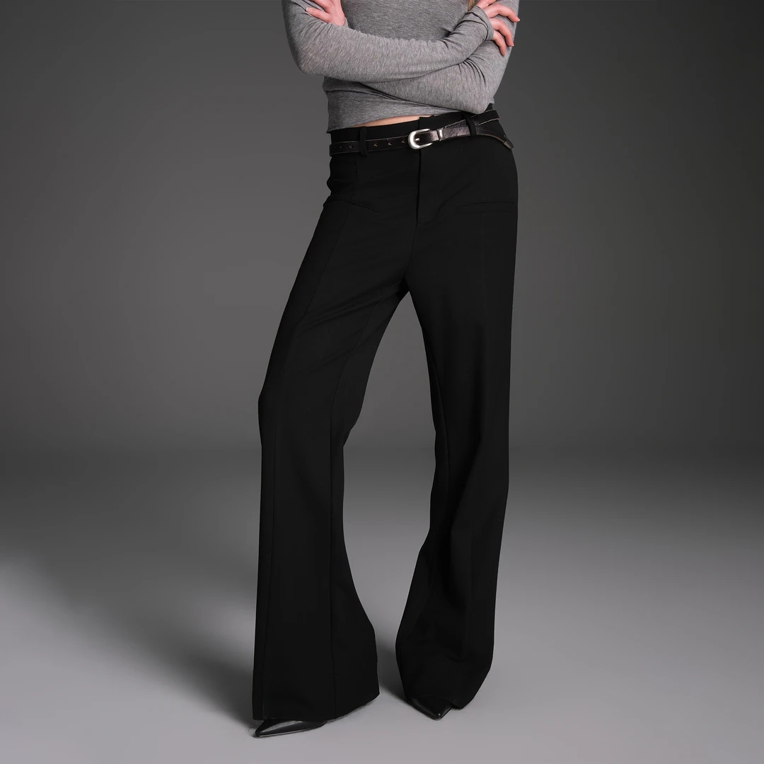 Set for life 25SS前插袋中缝线微喇西裤