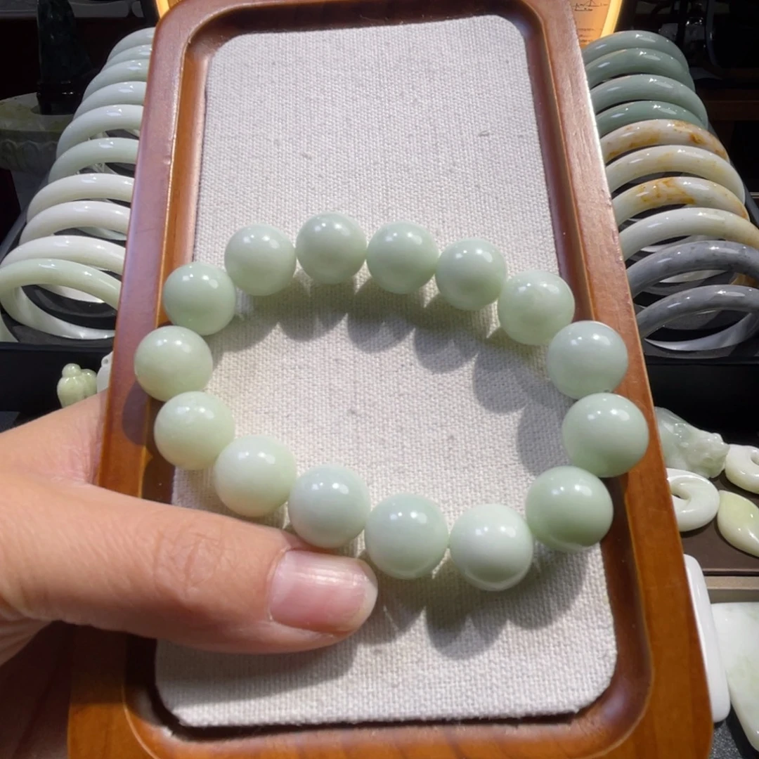 展***翔蓝田玉（蛇纹石化大理石玉）未镶嵌手链