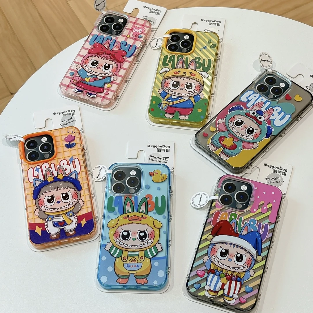 潮牌氧气狗新款变装拉布布适用苹果iPhone16promax手机壳15保护套