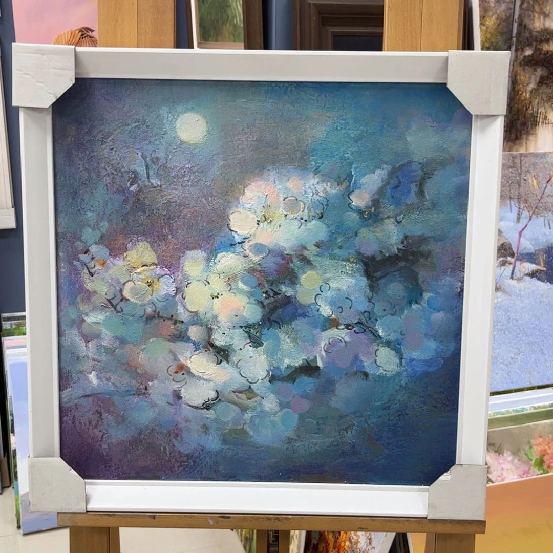 手工手绘精品油画50+50厘米