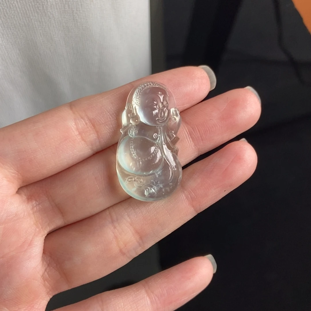 蛇纹石玉吊坠(不含链)未镶嵌宝宝佛天青冻