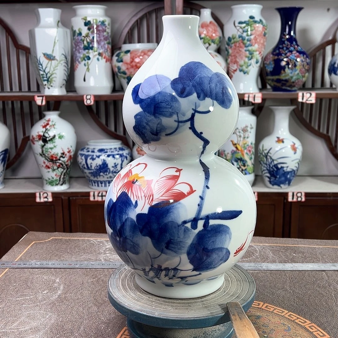 摆件景德镇陶瓷葫荷花