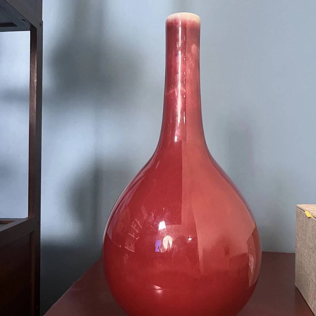 2-1114 清 钧红釉锥把瓶