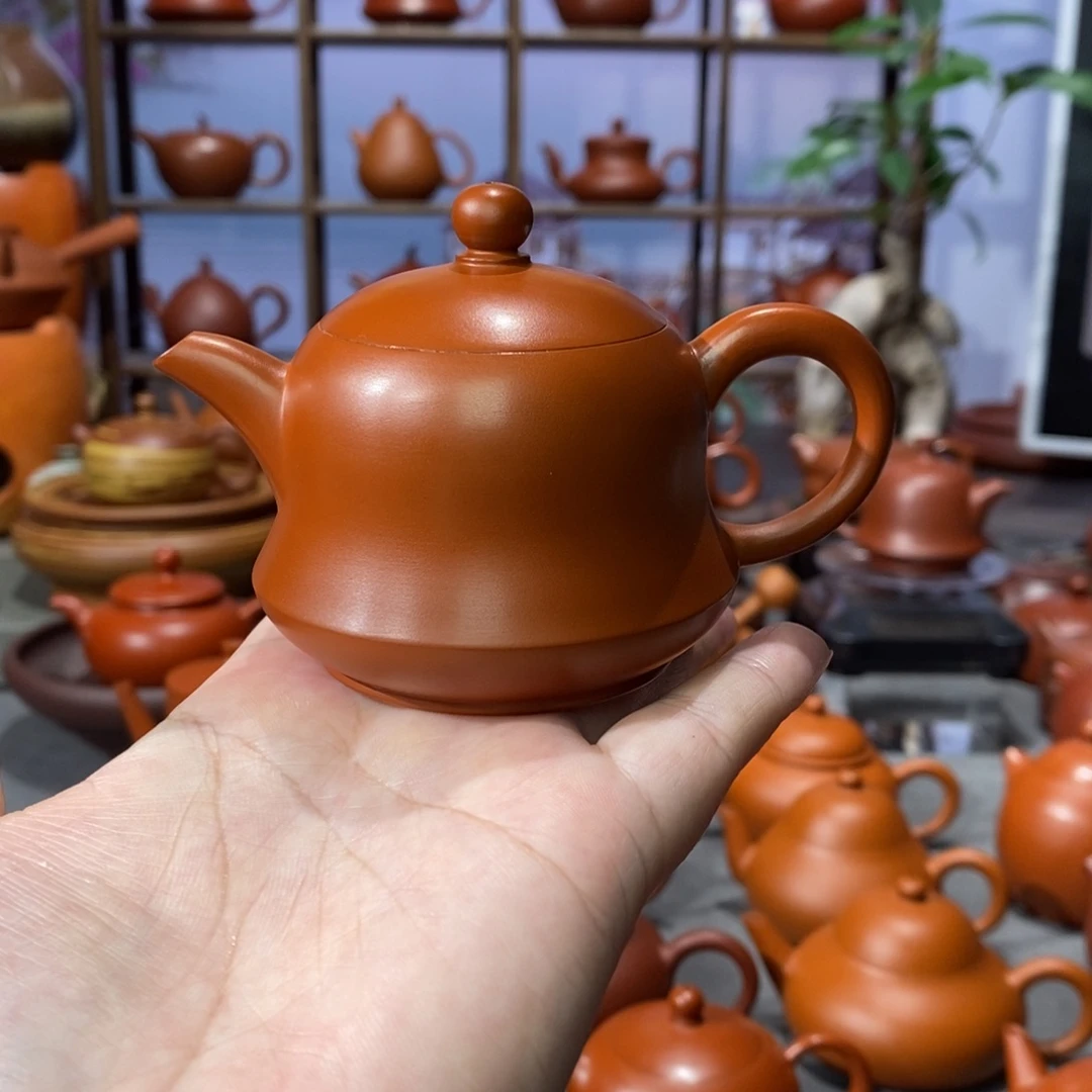 朱泥茶壶吴炫杰朱泥金钟壶100c