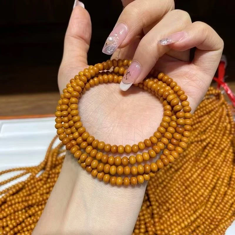 天然橄榄圆珠男女款手饰女士多圈多层珠链两圈手串情侣散珠批发