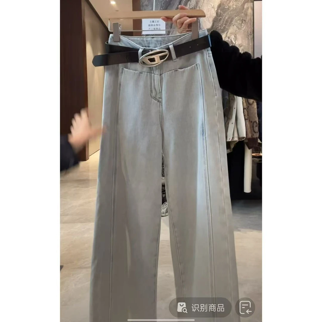 徐秋阳  一眼入坑（加绒)  百搭时尚休闲设计感显瘦牛仔裤8231-