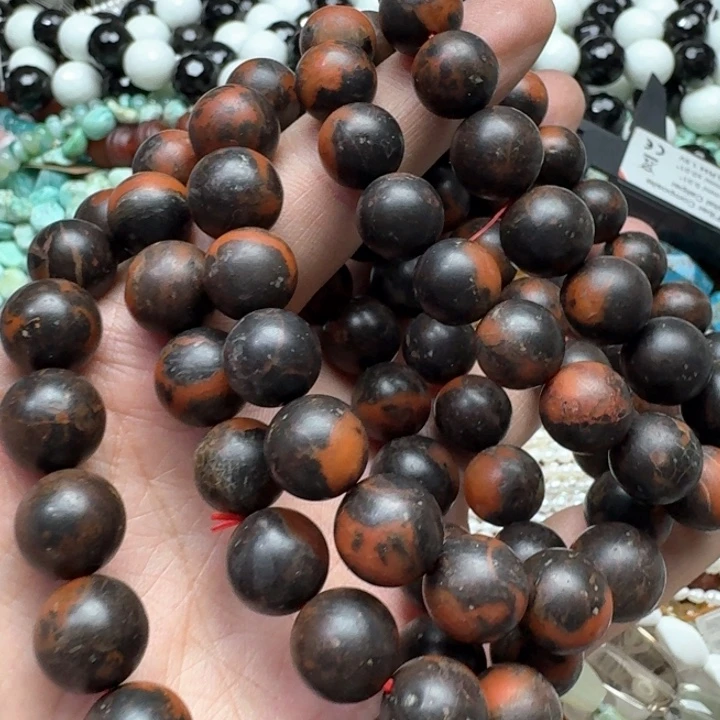 合金玛瑙/玉髓珠宝半成品一条11-13mm铁皮南红手串