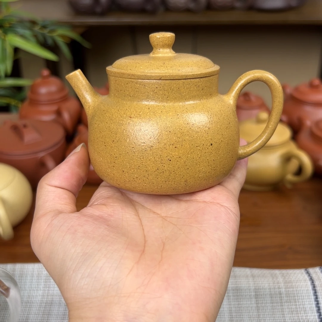 茶壶紫砂紫砂壶暮鼓德钟黄金段150cc全手
