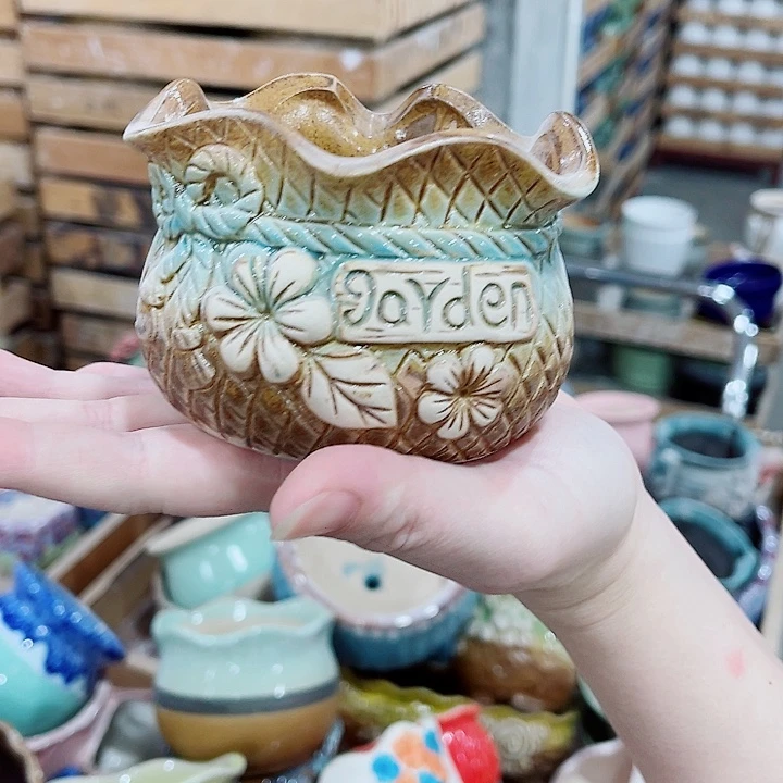 有孔，凑10元包邮陶瓷花盆发货！