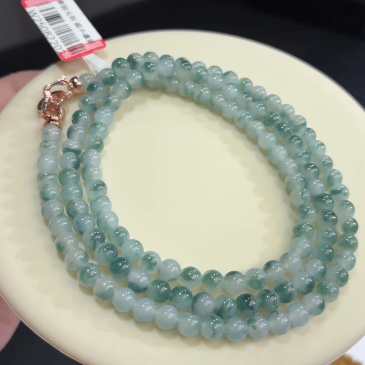 翡翠未镶嵌手链冰胶蓝飘卡5