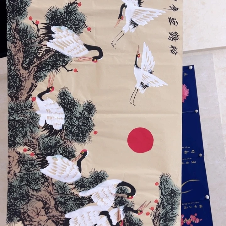 横款纯手工纯手绘早上好