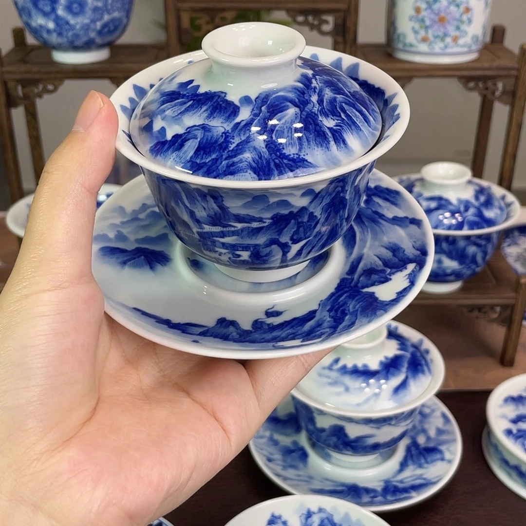 苍***楼三才满工满绘盖碗
