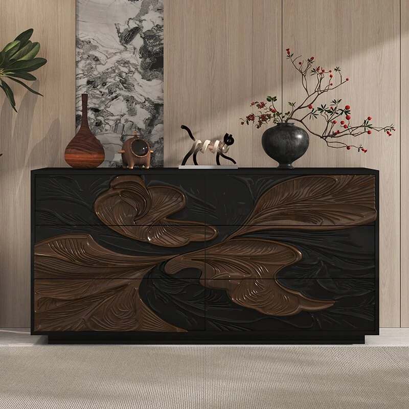 轻奢艺术玄关柜家用拼色抽屉柜餐边柜设计款个性储物柜客厅装饰柜