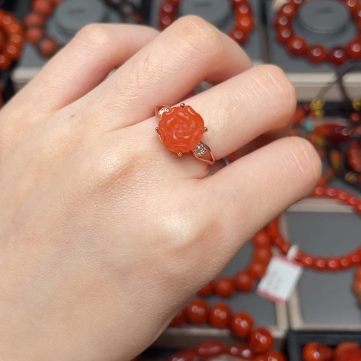 南红玛瑙手链银S925镶嵌江*控