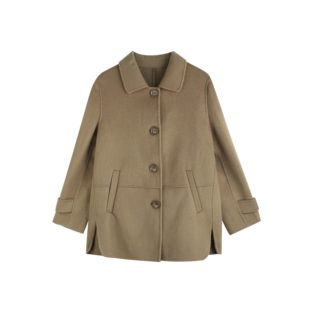 中式秋冬呢大衣宽松短款毛呢大衣毛呢外套短款呢子DC2519