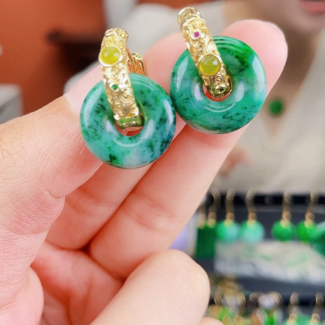 翡翠未镶嵌耳饰饰品