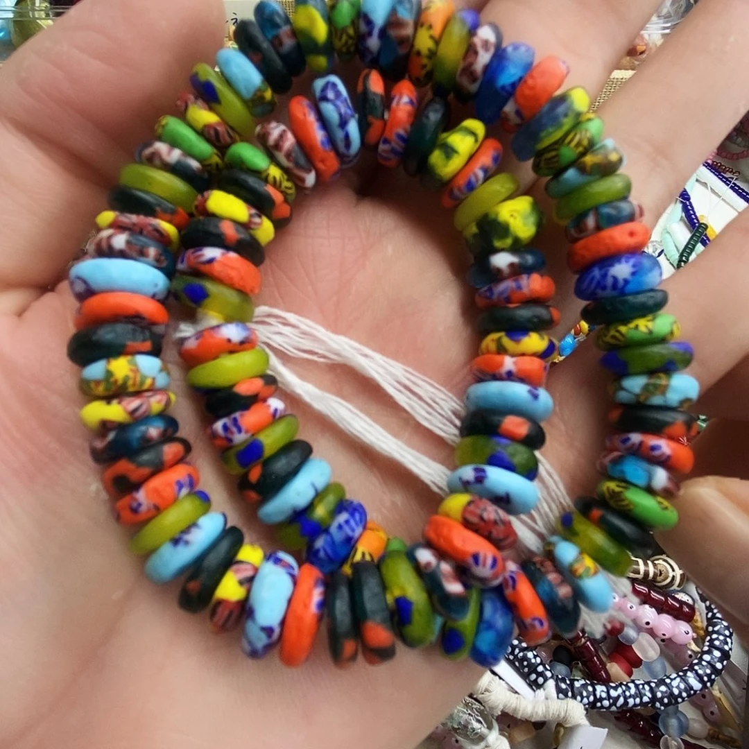 玻璃颈饰非洲甜甜圈多宝