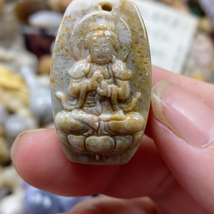 颈饰未镶嵌硅化珊瑚（珊瑚玉）小