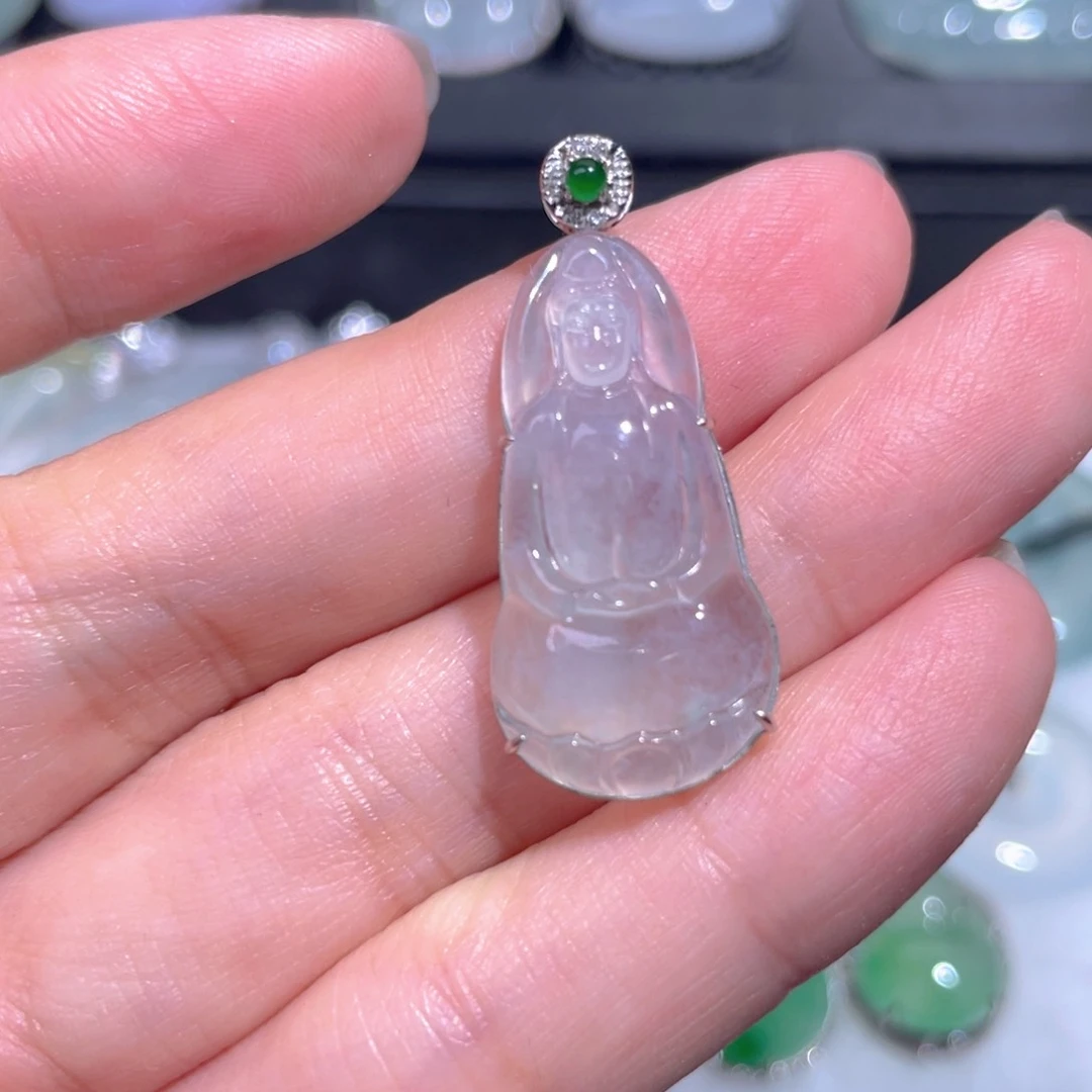 颈饰18K金镶嵌翡翠翡翠