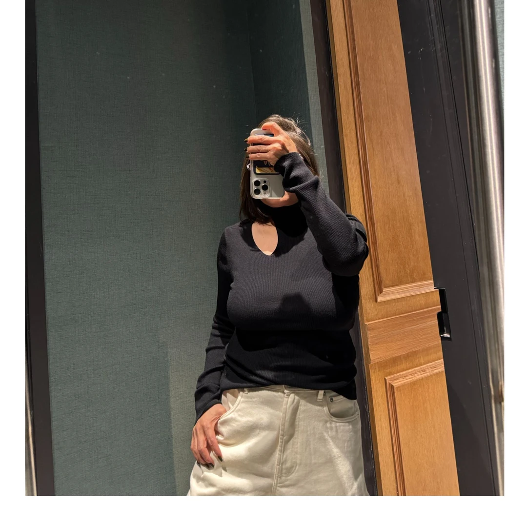 COCOLINDA秋季秋冬针织长袖斜肩毛衫S2147