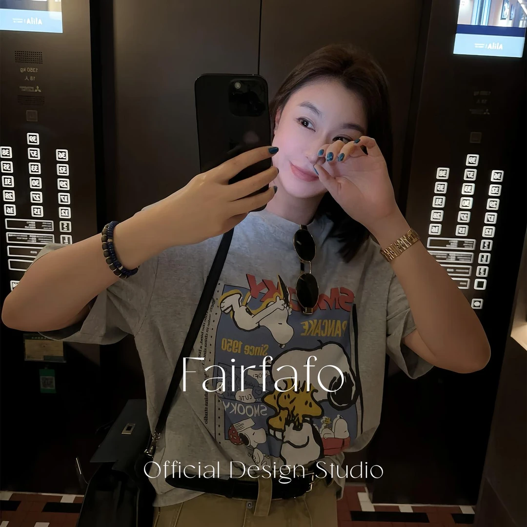 【动漫短袖】TXDL55038新款做旧舒适百搭休闲日常情侣装宽松T恤