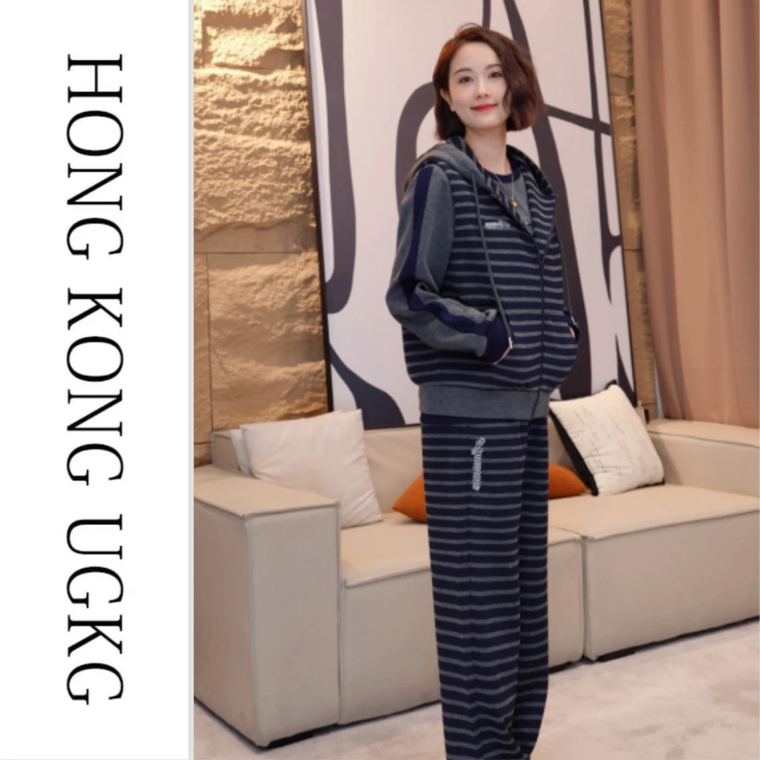 UGKG运动套装2025新款女秋贵夫人品牌卫衣三件套KJ-73253ZH080-1