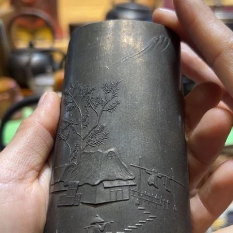 蜜安罐瓷香炉锡茶则