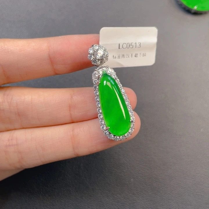 翡翠银S925镶嵌吊坠(不含链)