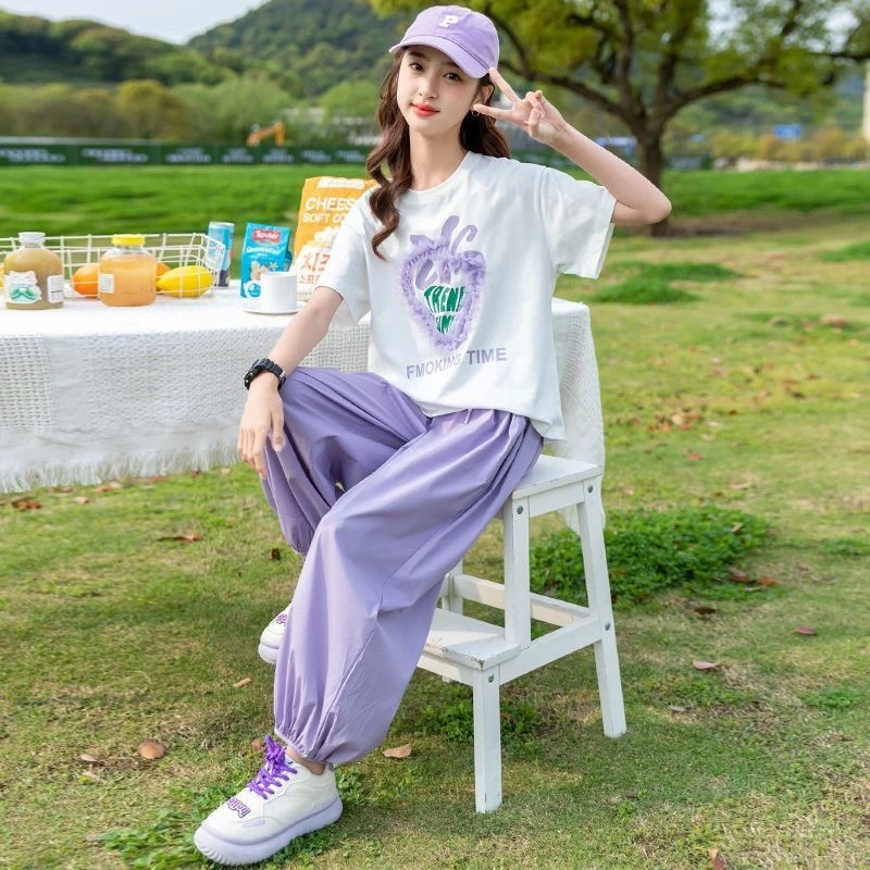 女童夏装2025女孩新款洋气时髦套装儿童夏季短袖两件套CSC2243