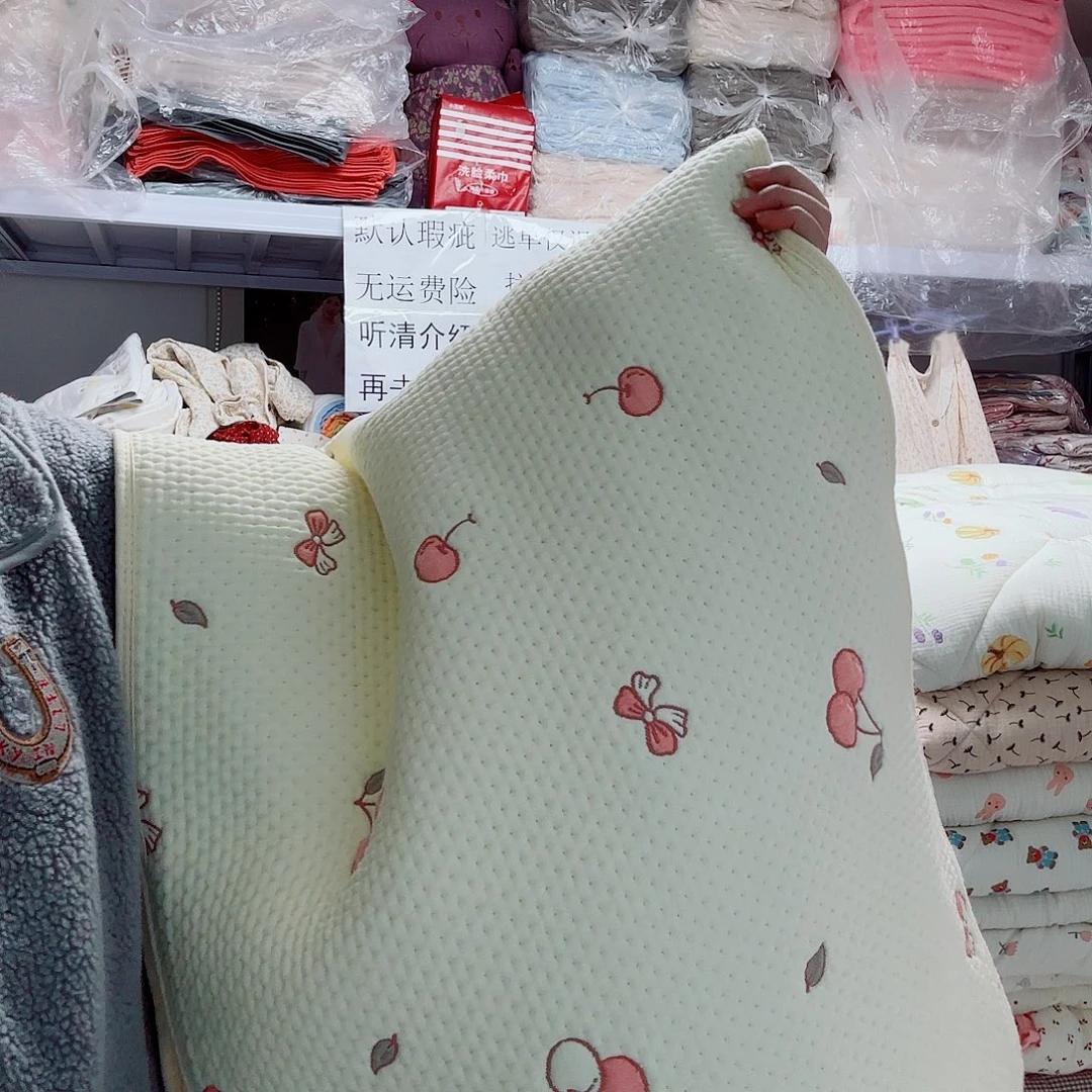 棉韩国毯樱桃枕套一对