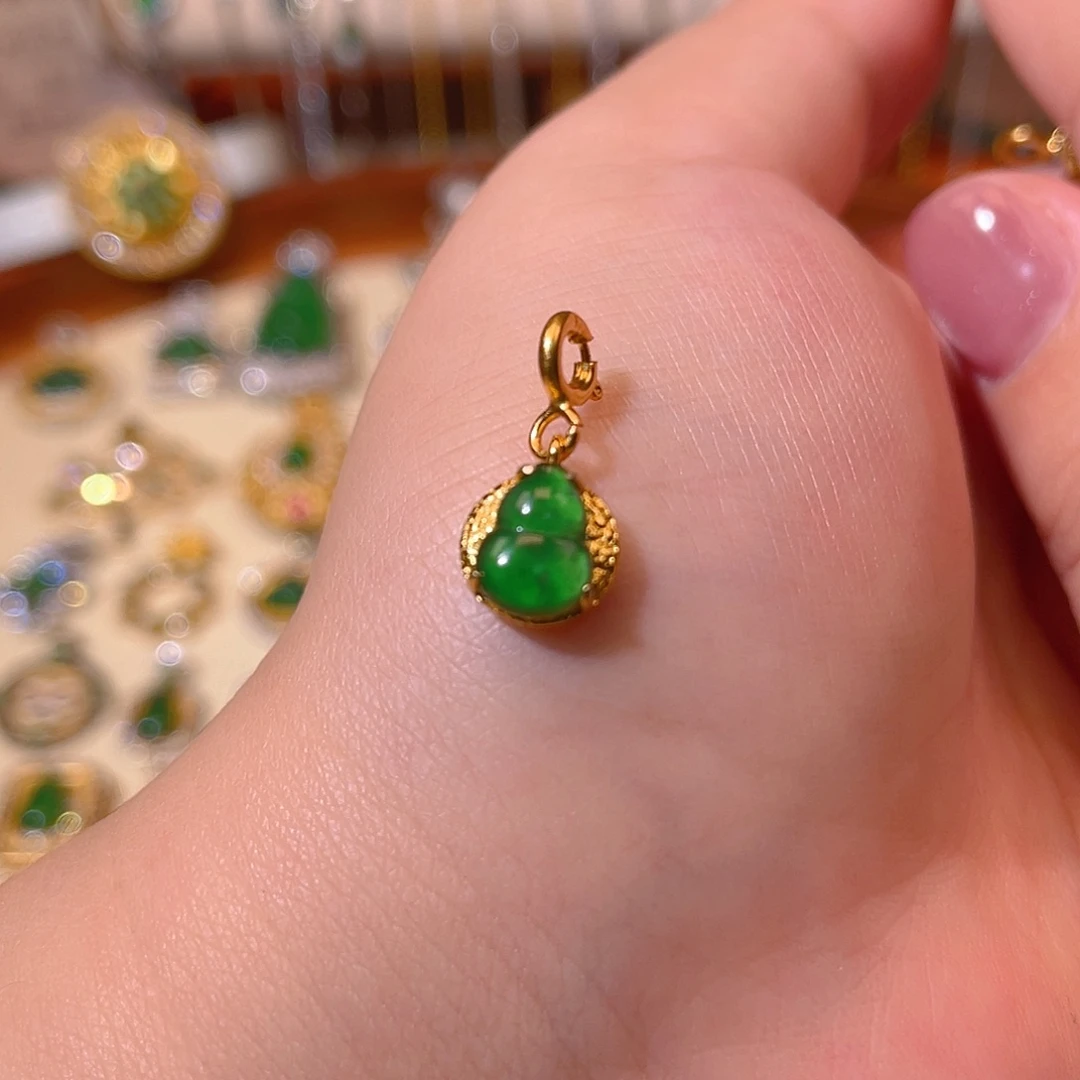 吊坠(不含链)银S925镶嵌翡翠