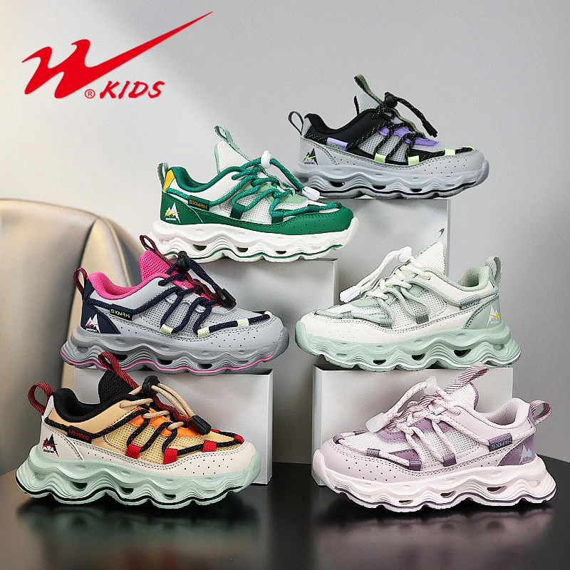 双星2025春季新款男童女童双网透气童鞋时尚百搭运动跑鞋 FY90169