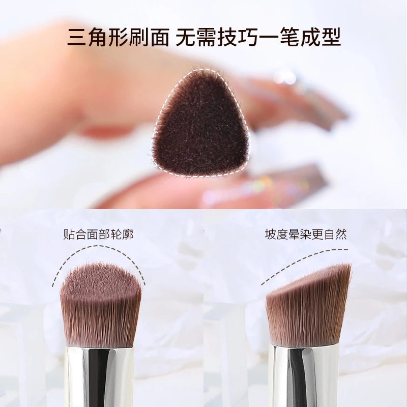 化妆刷高光刷不易亲肤遮瑕刷三角熨斗刷斜三角蜜吃女束粉软毛提亮