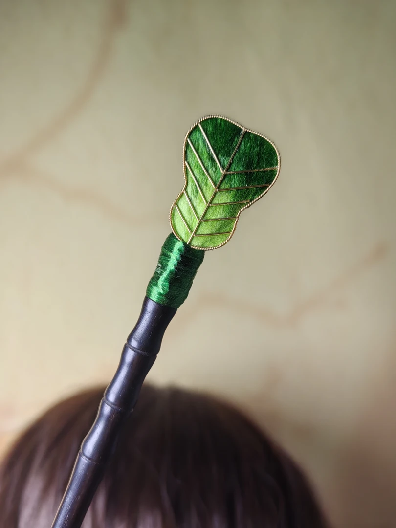 非遗蚕丝原创手工芭蕉扇发簪