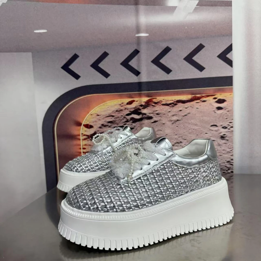 2516-1春夏新款2025圆头系带韩版简约休闲板鞋潮流百搭ins