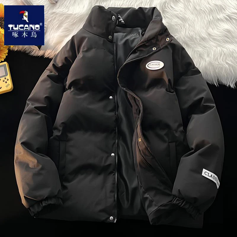 啄木鸟冬季立领棉服男士面包服防水宽松棉袄保暖加厚棉衣休闲外套