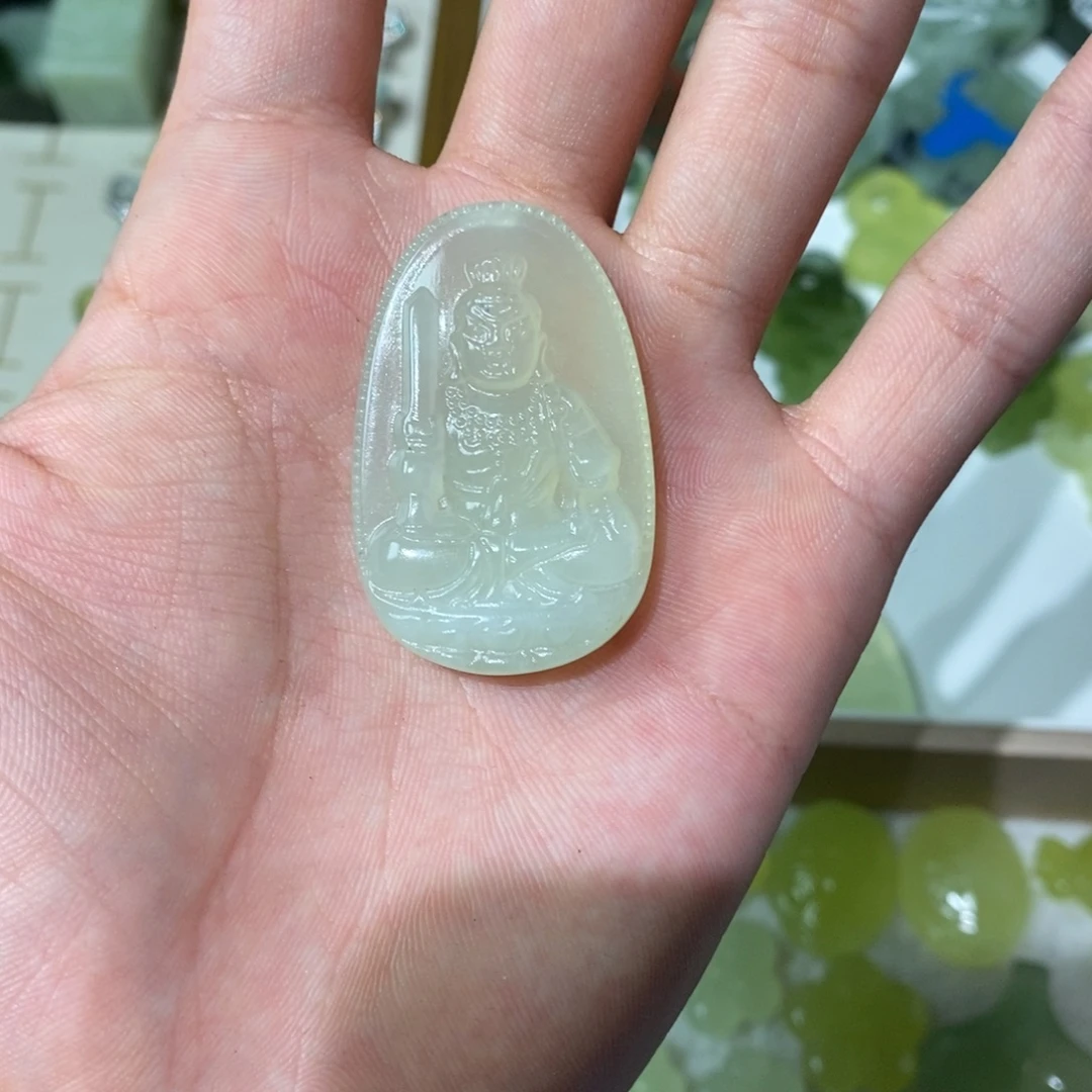 未镶嵌岫玉吊坠(不含链)不动明王