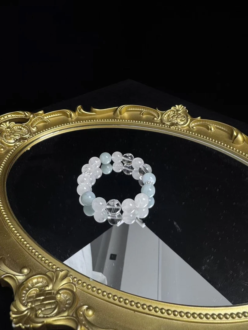 卡11+ 海蓝宝白幽灵多宝手串