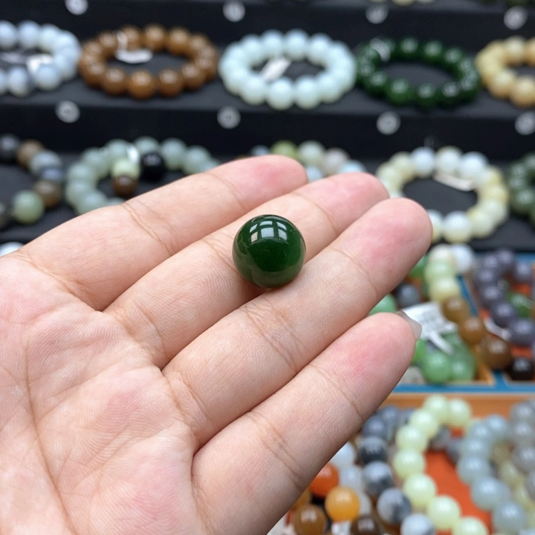 未镶嵌手串和田玉Q卡14碧玉