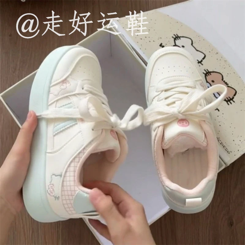 34码小码-40码欧若风小白鞋女2025百搭学生休闲鞋厚底板鞋加绒款