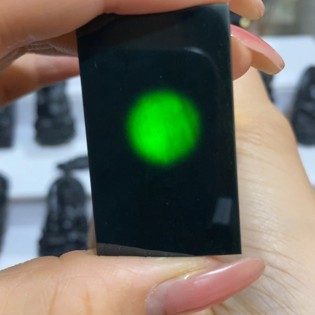 定制翡翠未镶嵌无事牌吊坠天然A货墨翠