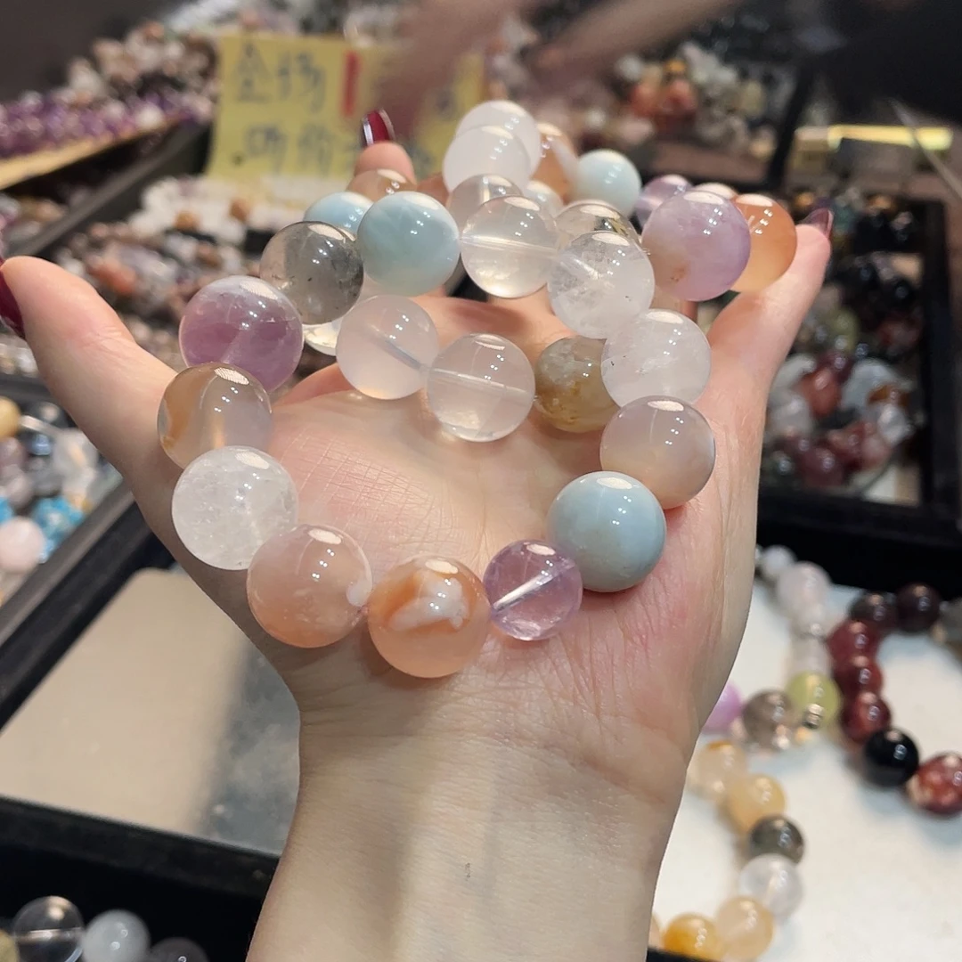 水晶手链未镶嵌紫兔毛