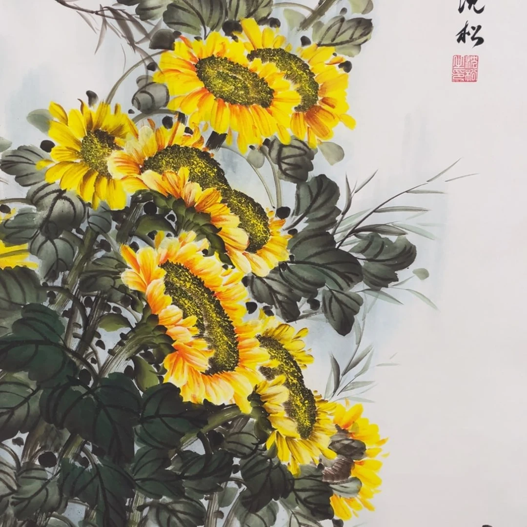 国画手绘带装裱和运险w