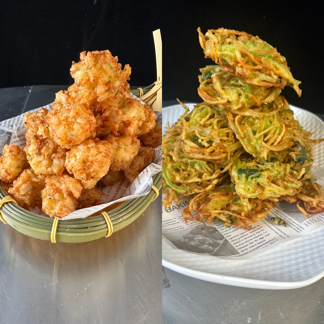 圆葱鲜虾丸子蔬菜饼教程