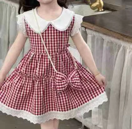 新品娃娃领格子童装811
