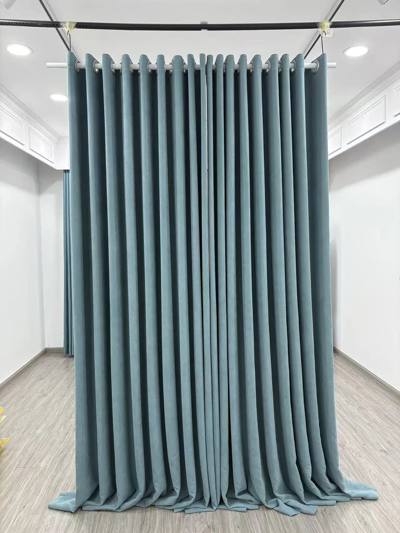 新款加厚雪尼尔绒感大师蓝（成品窗帘）