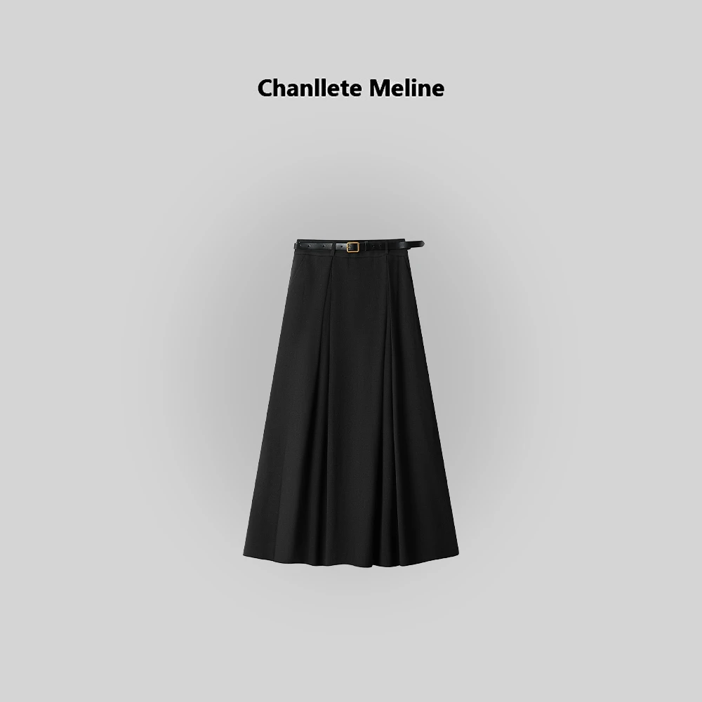 【Chanllete Meline】显瘦百搭莱赛尔羊毛a字时尚半身裙SA-2537